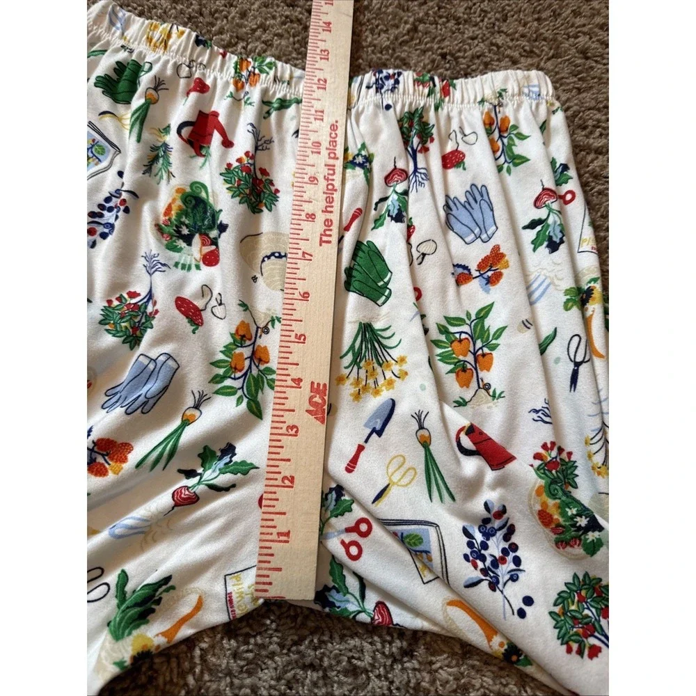 Kate Spade White Colorful IN THE GARDEN Knit Cropped Pajama Set Medium Floral - Picture 7 of 12